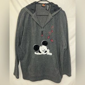 Disney Mickey Mouse Unlimited Pullover Hooded front pocket 1/4 Zip Pullover XL